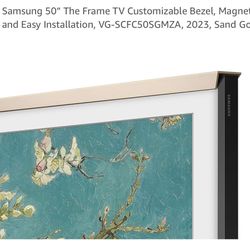 Samsung 50" The Frame TV Customizable Bezel, Magnetic, Quick and Easy Installation, VG-SCFC50SGMZA, 2023, Sand Gold Metal