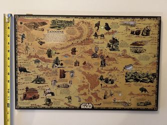 Star Wars Tatooine Wooden Wall Map