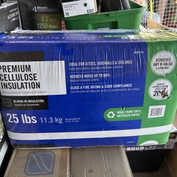20 Bags Of Blown-In Cellulose Premium Insulation 25lbs Bags