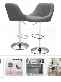 NEW set of (2) grey barstools
