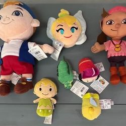 Disney Peter Pan Hook Tinker-bell Never Land Pirate Plush Toy Lot some new $8 for All 