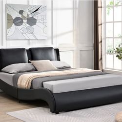 Brand New Queen Size Modern Platform Bed With Plush Mattress (Free Delivery)