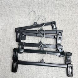 6 Black Plastic Clip Hangers Adjustable Pants Skirts Shorts Retail Clothing