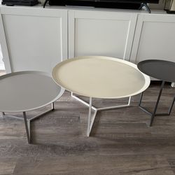 3 metal tables