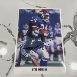 Authentic Autograph By Ottis Anderson