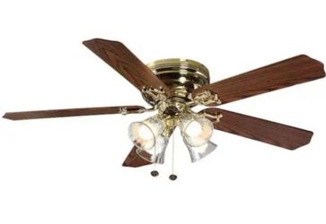 Hampton Bay Carriage House 52 in. Polished Brass Ceiling Fan