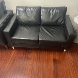 Black 2-Seater Sofa