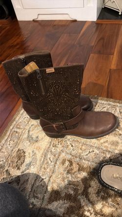 Pikolinos Brown Leather Moto Boots