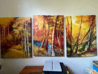 3 fall scenes bright colors