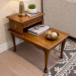 Ridgeway Solid Wood End Table Side Table w Drawer Traditional Vintage 
