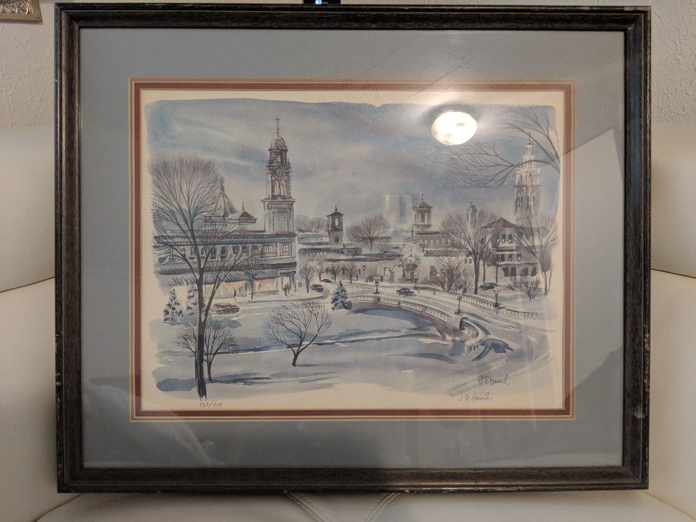 J. R. Hamil signed print KC Plaza framed art