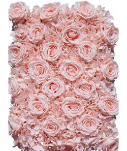 Peachy Pink Roses & Hydrangeas Flower Wall Panel "Premium Quality "