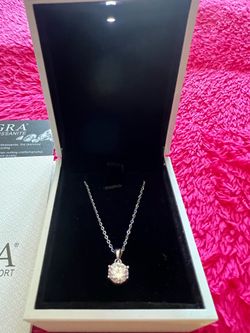 TÍTULO: 3ct Moissanite Diamond Cut Necklace - GRA Certified D VVS1 - Sterling Silver - Gorgeous LED Gift Box