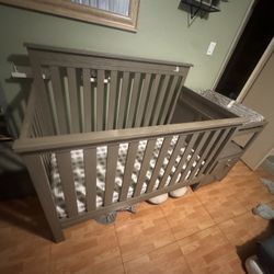 Grey Crib Changing Table Storage 