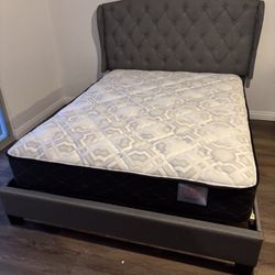 Queen Size Frame And Mattress 