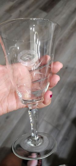 4 Princess House floral wine glasses