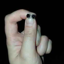 Black silver earrings