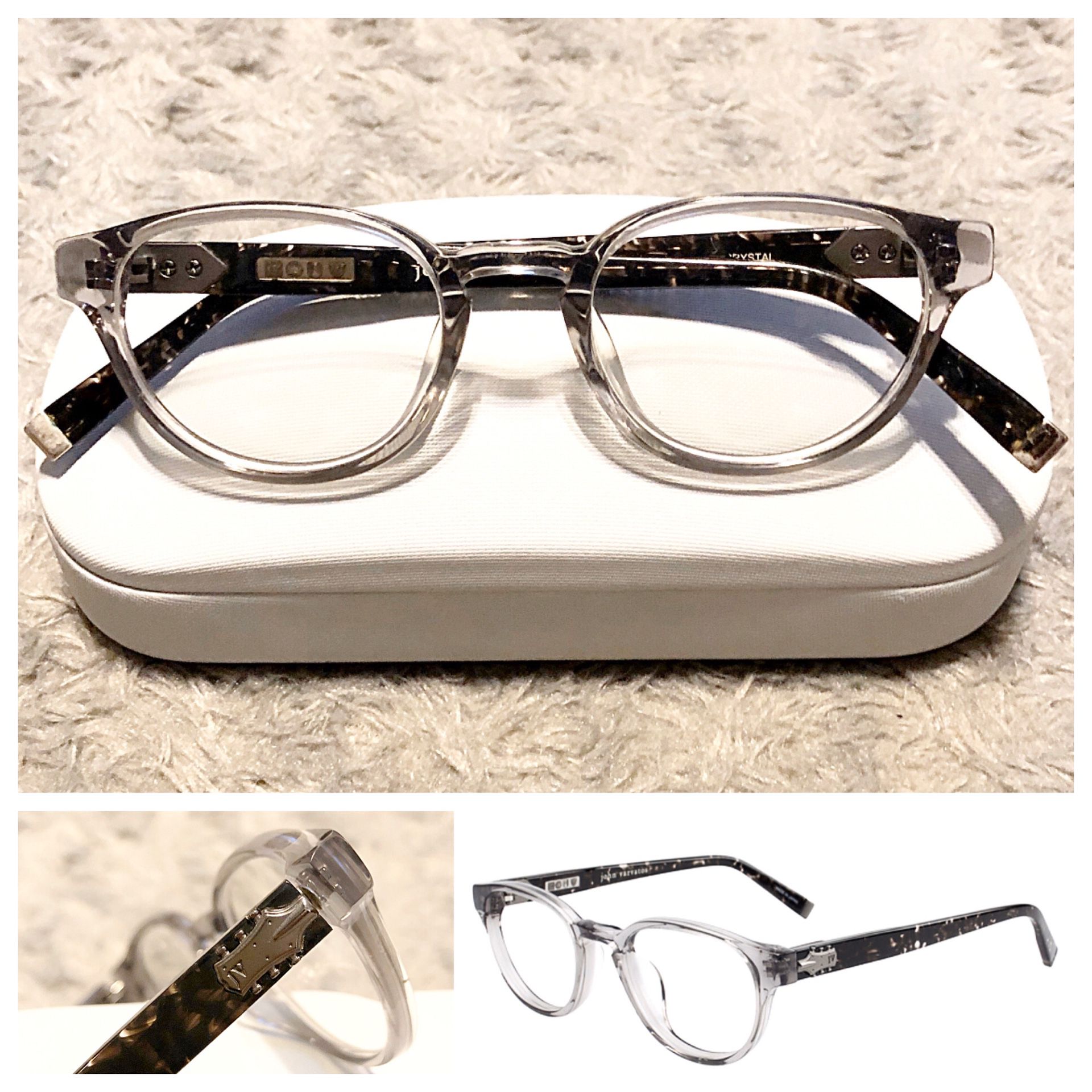 Men’s John Varvatos Crystal glasses paid $320 Excellent condition! Style# V353 48mm Some letters are missing inside frame from wear but still legible