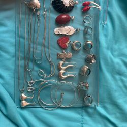 various silver jewelry