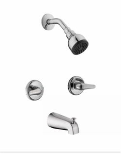Glacier Bay Aragon Double Handle 1-Spray Tub and Shower Faucet 1.8 GPM in Chrome (Valve Included)
