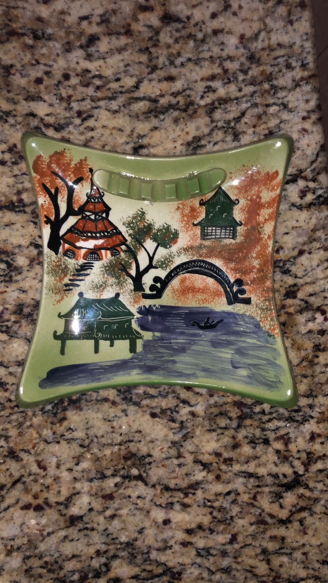 Vintage Ash/trinket Tray 9”X9”