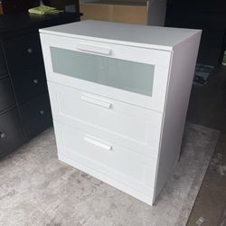 White 3 Drawer IKEA Brimmes Dresser !