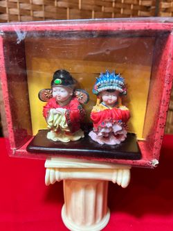 Vintage Traditional Chinese Wedding Bride & Groom Figurine Set-$30 CASH