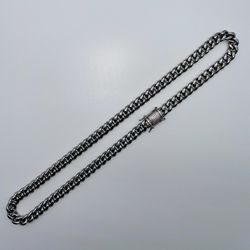 14K White Gold Stainless Steel Cuban Chain