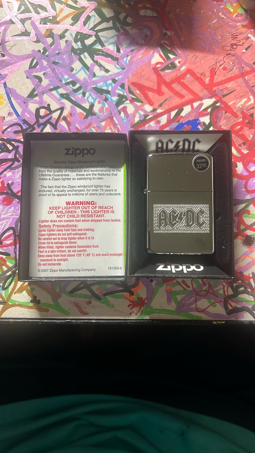 Zippo Lighter - AC/DC - Angus Young - Bon Scott - Brian Johnson - Engraved