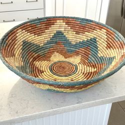 “Handwoven Basket Bowl – Extra Large 26” Woven Wall Art / Boho Southwest Décor”