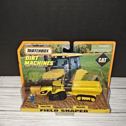 1998 Mattel Matchbox Dirt Machines CAT Tractor & Wagon Field Shaper Playset Vtg