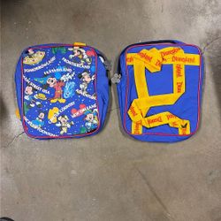 2 Brand New Vintage Disneyland Mickey Kids Lunch Pails Bags 