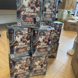 Sealed New Topps Chrome NFL Blaster Value Box