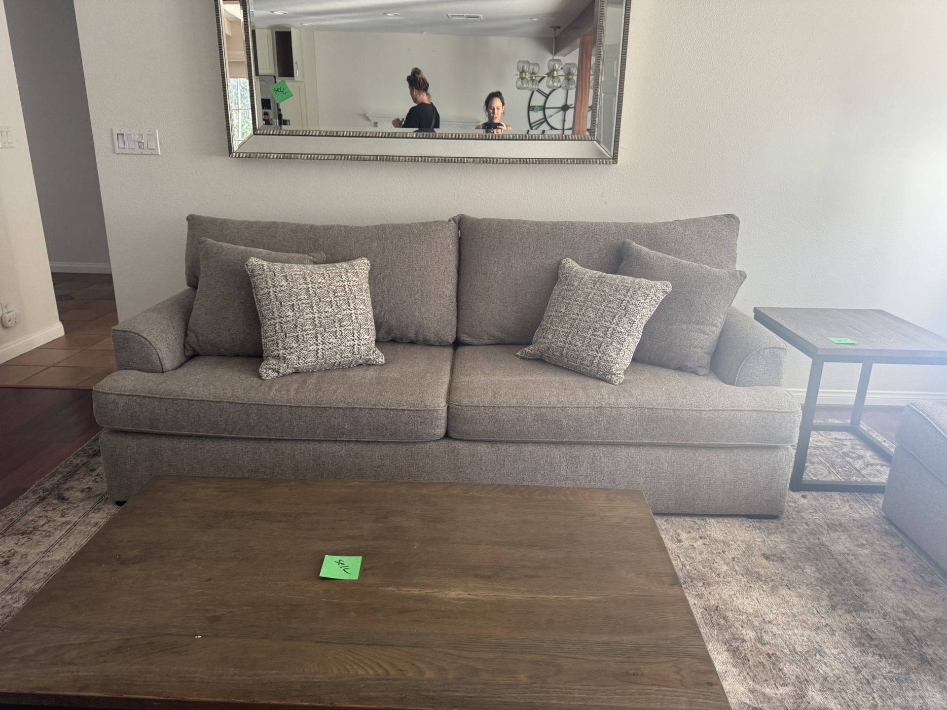 Queen Sleeper Sofa Couch & Matching Love Seat