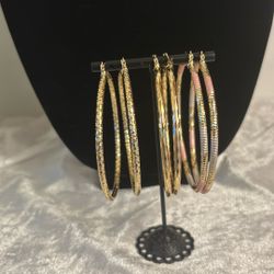 Set  De Argollas 14 K Gold Plated 