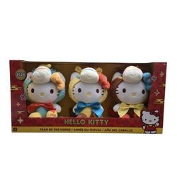 Hello Kitty Limited Edition 2026 Year of the Horse 3 pack, 8 inch Plush. NIB!