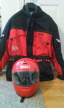 HJC All Weather Proof Jacket & SHOEI Helmet Combo