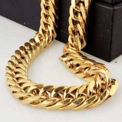 18k Plated (Plata) Miami Curb Link Chain NEW