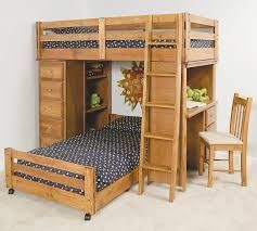 Solid Wood Bunk Bed With Storage, Desk, And Shelves