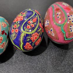 Floral decorative hand-painted Easter eggs