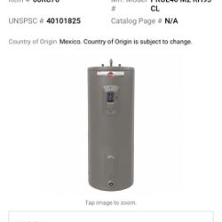 Rheem Performance Platinum Electric Water Heater - Under Warranty