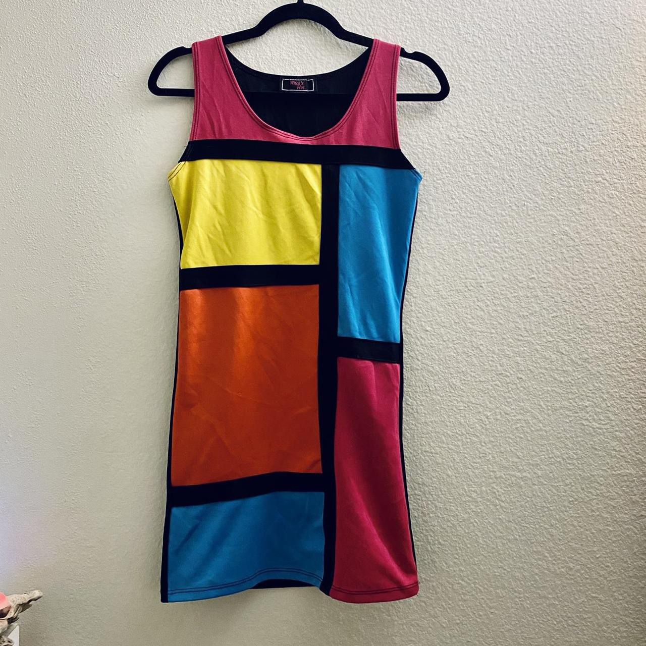 Women’s Vintage 90s Colorblock Mini Dress
