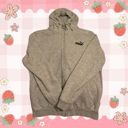 Puma Grey Zip-Up Hoodie