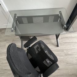 Glass Computer table With chair