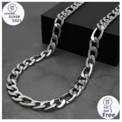 925 Sterling Silver 20 Inch Figaro Chain for Women And Men 