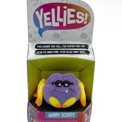 Yellies! Harry Scoots fuzzy purple spider voice activated pet toy