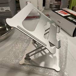 **NEW** 2 Different Types Of Laptop Stands (Silver), Aluminum Computer Riser, Ergonomic Laptops Elevator for Desk, Metal Holder Each