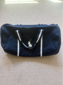 ralph lauren fragrances navy blue duffle bag