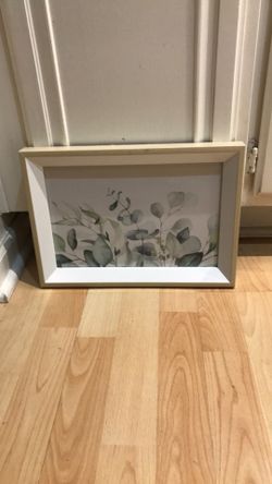 Green leaves framed art