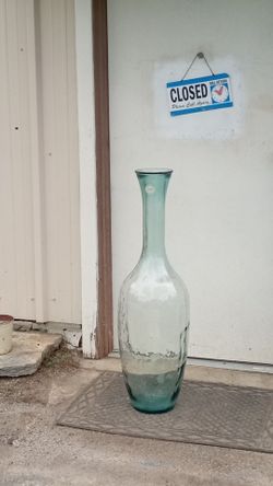 New 32 in tall recycled glass floor vase